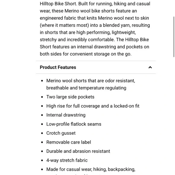 Ridge Merino Women’s M Hilltop Bike/Activity Short - Picture 6 of 6